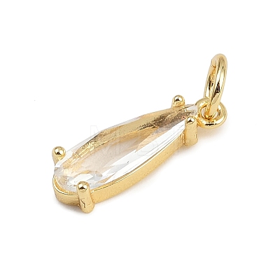 Brass Micro Pave Cubic Zirconia Pendants X-KK-C114-25G-1