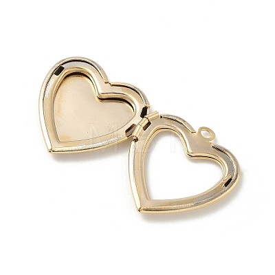 Heart Brass Locket Pendants KK-K414-12A-G-1