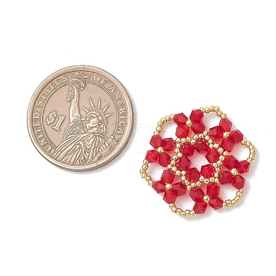 Glass Seed Beaded Pendants PALLOY-MZ01245-03-1
