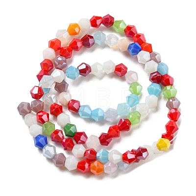 Opaque Solid Color Electroplate Glass Beads Strands LS-EGLA-A039-P4mm-A16-1