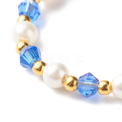 Imitate Austrian Crystal Bicone Glass Beaded Finger Rings RJEW-TA00003-04-1