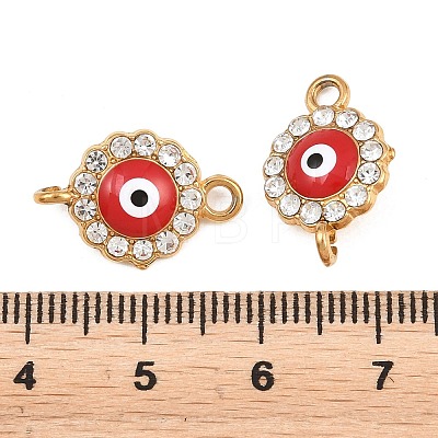 304 Stainless Steel Crystal Rhinestone Connector Charms STAS-G398-24G-03-1