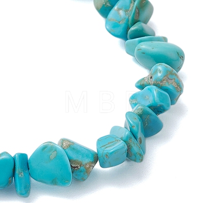 Synthetic Turquoise Chip Beaded Stretch Bracelets for Women Men BJEW-JB10652-01-1