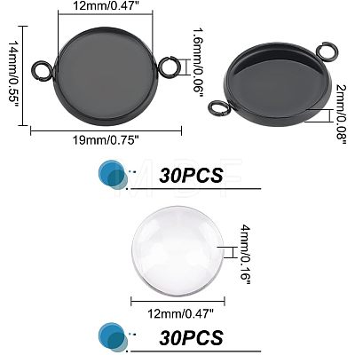Unicraftale DIY Blank Dome Flat Round Link Connector Making Kit DIY-UN0003-77B-B-1