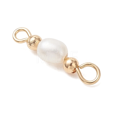 3Pcs 3 Styles Natural Cultured Freshwater Pearl Rice Beaded Links Connector Charms PALLOY-JF04914-02-1