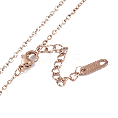 Ion Plating(IP) 304 Stainless Steel Cable Chain Necklaces NJEW-G081-10RG-1