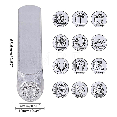 Iron Metal Stamps AJEW-BC0005-67B-1