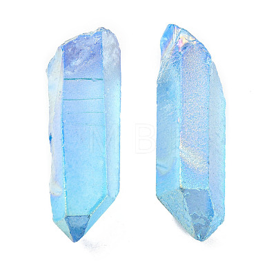 Dyed Nuggets Natural Electroplated Crystal Pendants G-A144-10E-1