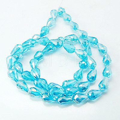 Electroplate Glass Beads Strands EGLA-D015-15x10mm-M-1