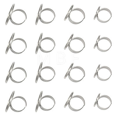 16Pcs 4 Size Adjustable Brass Finger Rings Components KK-CA0002-22S-1