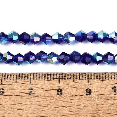 AB Color Plated Transparent Glass Beads Strands GLAA-G127-01-02O-1