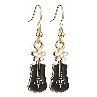 Golden Alloy Enamel Dangle Earrings for Women X-EJEW-JE05657-1