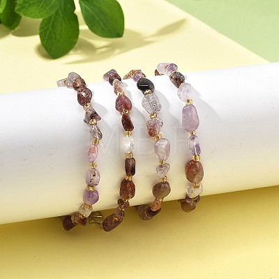 Natural Auralite Beads Bracelets for Women BJEW-H623-02S-13-1