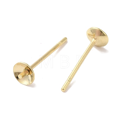 Brass Studs Earrings Finding KK-K383-01B-G-1