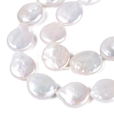 Natural Baroque Keshi Pearl Coin Beads Strands PEAR-S018-03J-1
