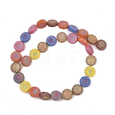 Painted Glass Beads Strands GLAA-F133-07D-1