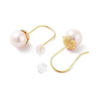 Natural Pearl Dangle Earrings for Women EJEW-E303-10G-1