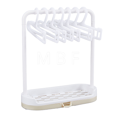Plastic Doll Clothes Drying Laundry Rack Set DIY-WH0304-527A-1