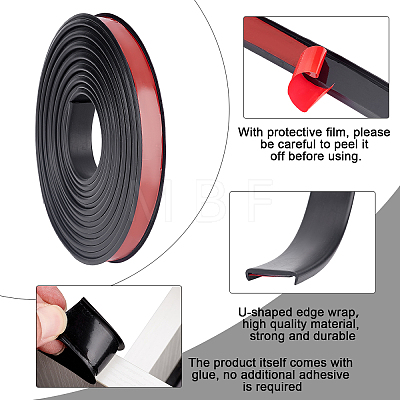 U-Shaped Self-adhesive TPE Edge Guard Strips AJEW-WH0258-212-1