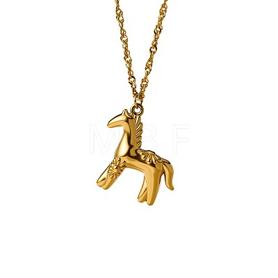 304 Stainless Steel 2026 Horse Pendant Necklaces for Women WG80543-03-1