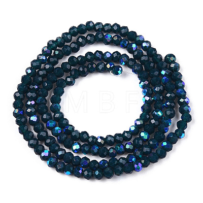 Electroplate Opaque Solid Color Glass Beads Strands EGLA-A034-P6mm-L07-1