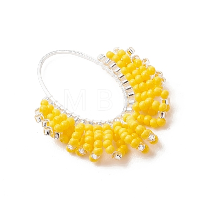 Glass Seed Beaded Pendants PALLOY-MZ01260-01-1