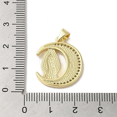 Brass Micro Pave Clear Cubic Zirconia Pendants KK-I708-03E-G-1