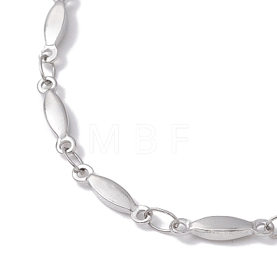 304 Stainless Steel Oval Link Chain Bracelets for Women Men BJEW-JB10271-1