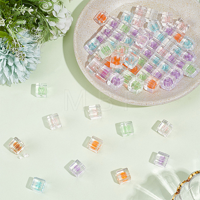 80Pcs Transparent Acrylic Beads OACR-SC0003-01-1