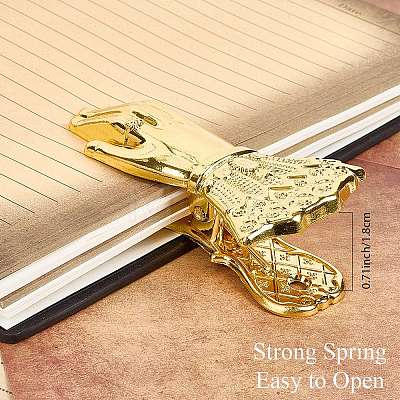 Alloy Hand Shaped Bookmark Clip AJEW-CP0006-94B-G-1