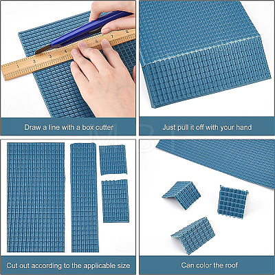 8 Sheets 2 Style Plastic Roof Tiles DIY-BC0005-24A-1