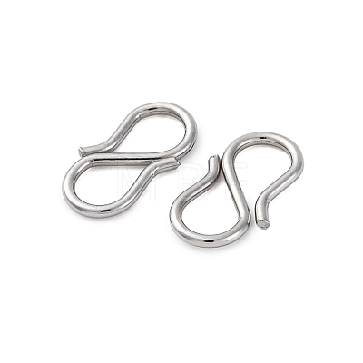 Non-Tarnish 304 Stainless Steel S-Hook Clasps STAS-R157-02P-1