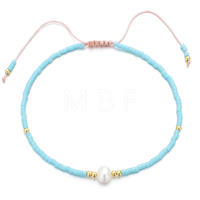 Adjustable Glass Seed Bead Braided Bead Bracelets for Women VT9382-16-1