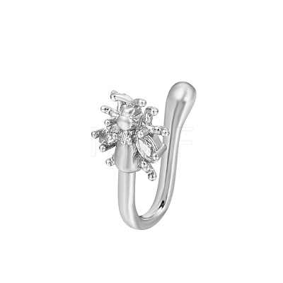 Cubic Zirconia Ladder Shape Clip on Nose Rings WG87222-08-1