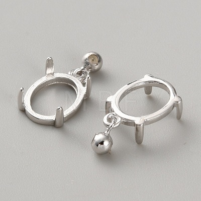925 Sterling Silver Pendant Cabochon Settings DIY-WH0888-405P-1