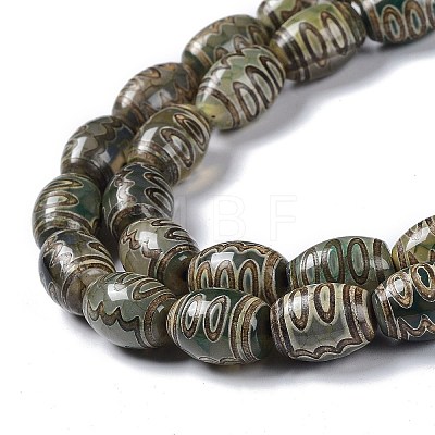 Tibetan Style dZi Beads Strands TDZI-E005-01H-1