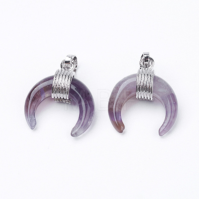 Natural Amethyst Pendants G-E425-05P-1