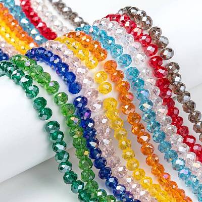 Electroplate Glass Beads Strands EGLA-X0007-01B-6mm-1