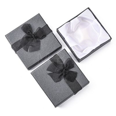 Bowknot Organza Ribbon Cardboard Bracelet Bangle Gift Boxes BC148-05-1