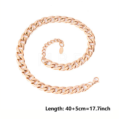 Unisex 304 Stainless Steel Curb Chains Necklaces MX1840-3-1