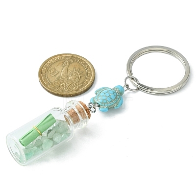 Wishing Bottle Glass Pendant Keychains KEYC-JKC00499-1