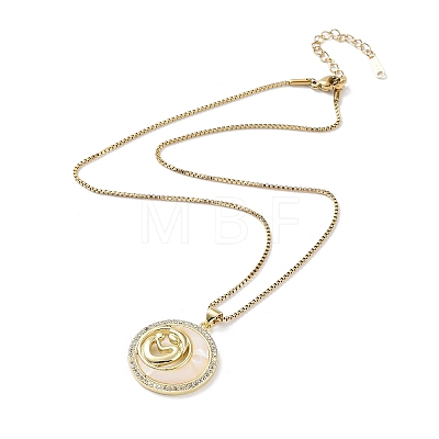 Mother's Day Brass Micro Pave Clear Cubic Zirconia Pendant Necklaces LS-NJEW-G126-01A-1