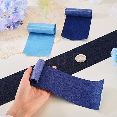 4Pcs 4 Colors Denim Cloth Iron on Sew on Patches SENE-TA0001-04-1