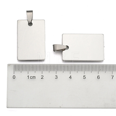 201 Stainless Steel Rectangle Stamping Blank Tag Pendants STAS-S030-01-1