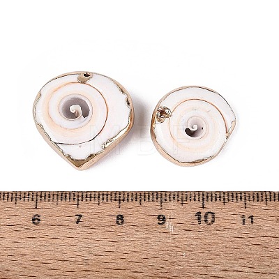 Electroplate Natural Shiva Eye Shell Pendants SSHEL-Q100-12KCG-1