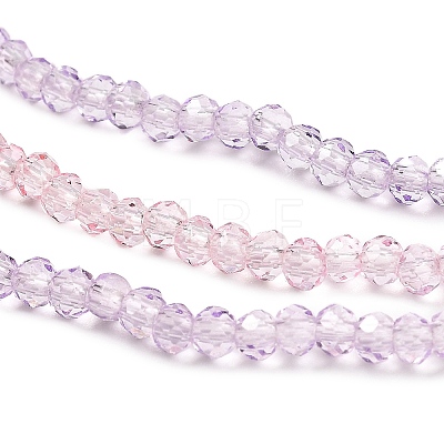 Transparent Painted Glass Beads Strands X-DGLA-A034-T1mm-A05-1