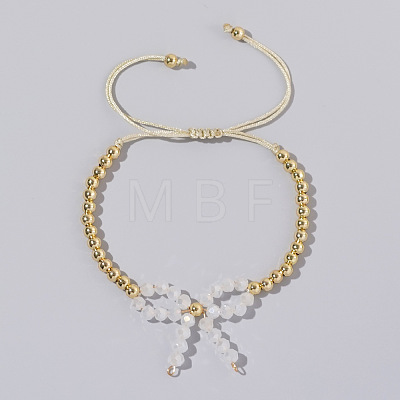 Elegant Butterfly Bow Girl Style Bracelet Gold-plated Copper Beads Pearl-like NQ2566-5-1