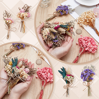 10Pcs 10 Styles Mini Dried Flower Bouquet AJEW-PH0008-78-1