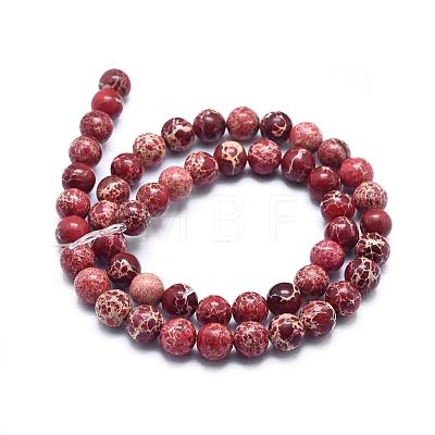 Natural Imperial Jasper Beads Strands G-A175B-8mm-08-1