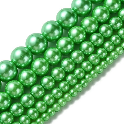 Dyed Glass Pearl Round Beads Strands HY-X0001-04-1